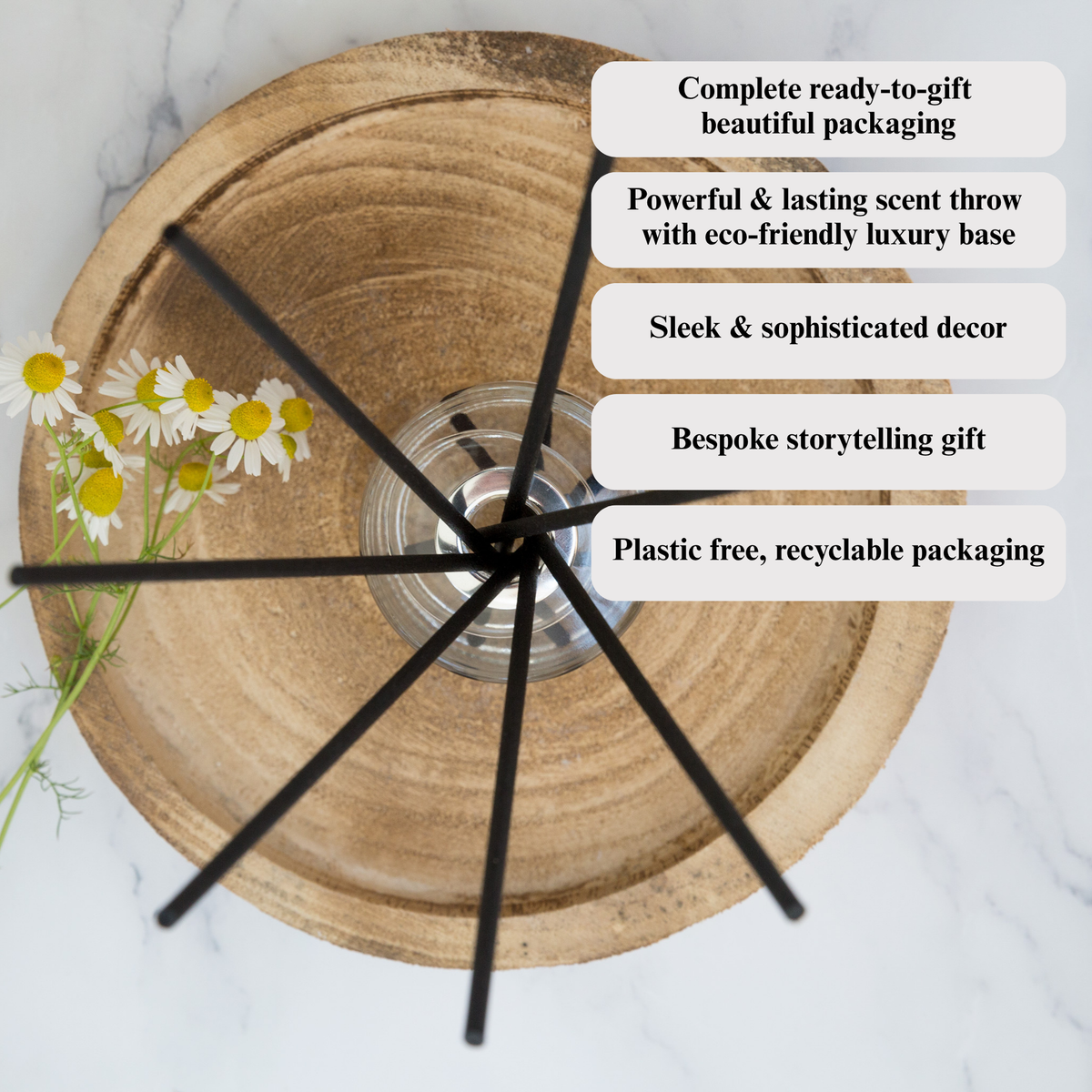 Reed Diffuser Gift Luxury personalised aromatherapy diffuser and vegan candle set, styled beautifully for modern home decor gifting - Hideaway Home Fragrances
