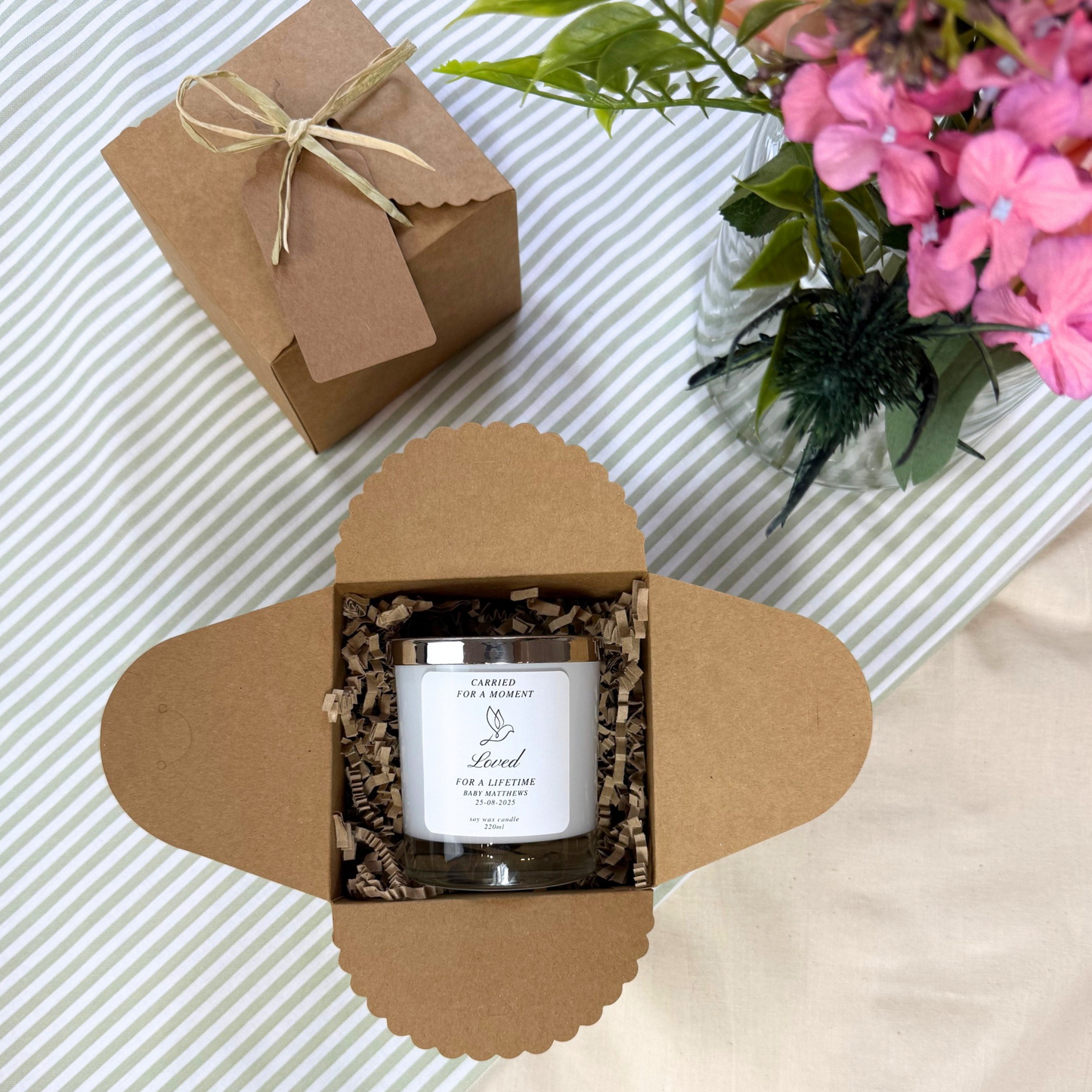 Thoughtful sympathy candle to honour and cherish the memory of a little one – Hideaway Home Fragrances