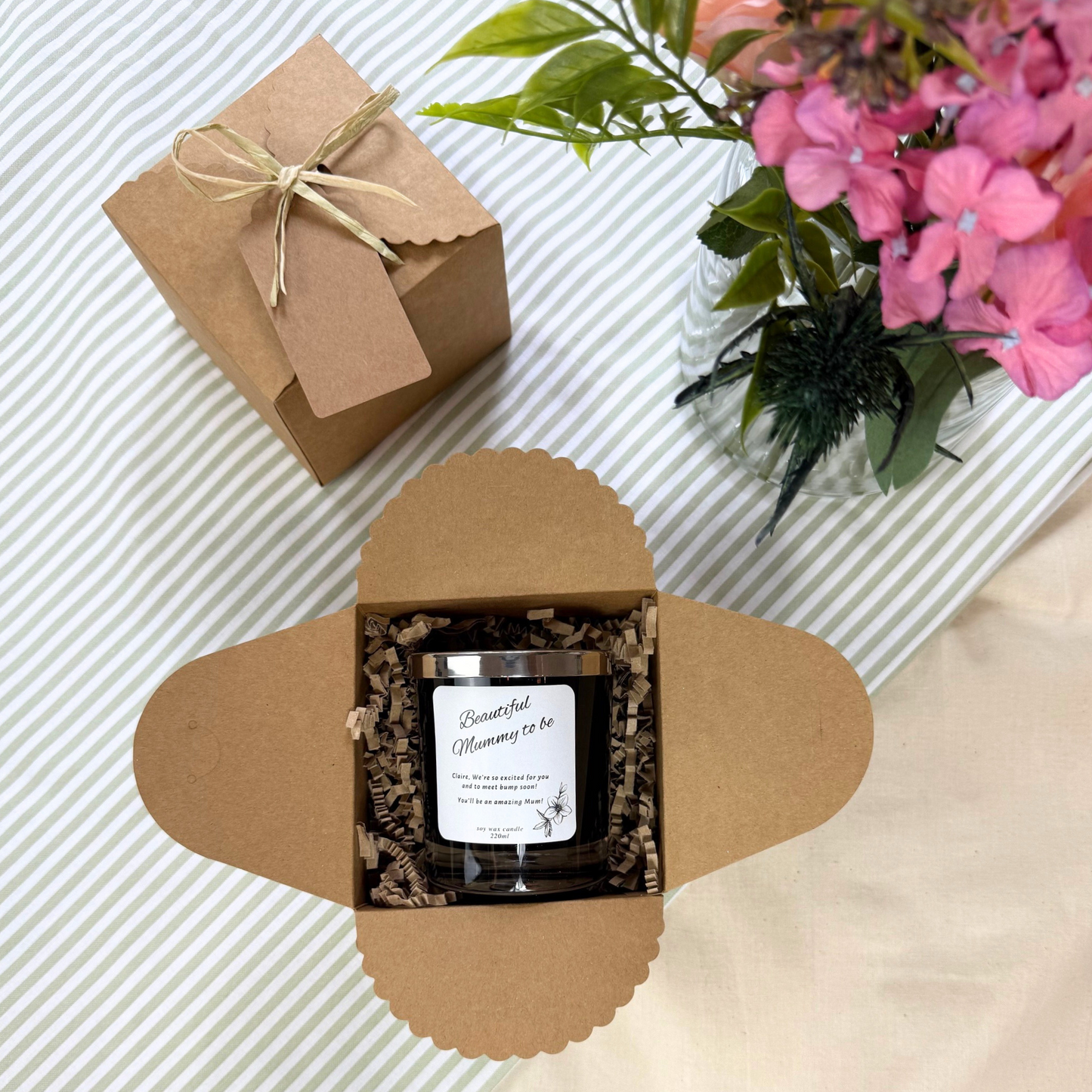 Special pregnancy gift personalised candle to honour the journey to motherhood – Hideaway Home Fragrances