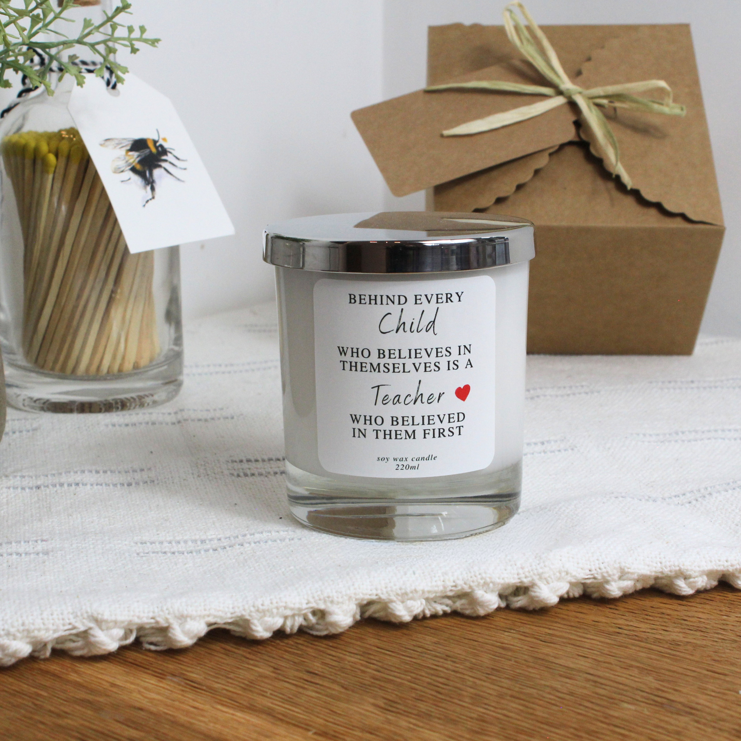 Personalised Behind Every Child Candle – Teacher Appreciation Keepsake by Hideaway Home Fragrances