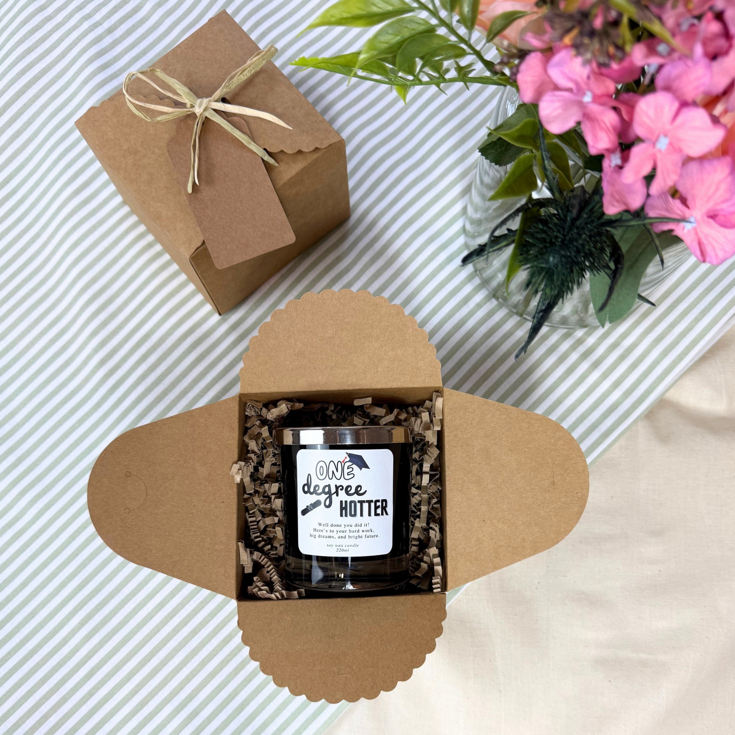 Elegant personalised candle keepsake to honour hard work and success – Hideaway Home Fragrances