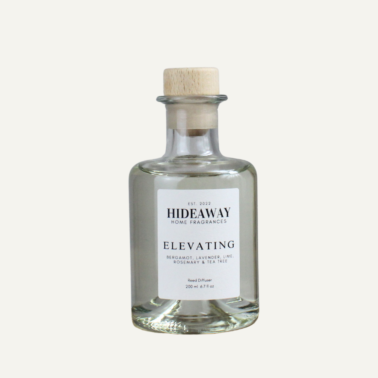 Luxury Elevating Diffuser – Uplifting Revitalising Aromatherapeutic Aroma with Tea Tree, Rosemary, and Citrus Notes | Hideaway Home Fragrances