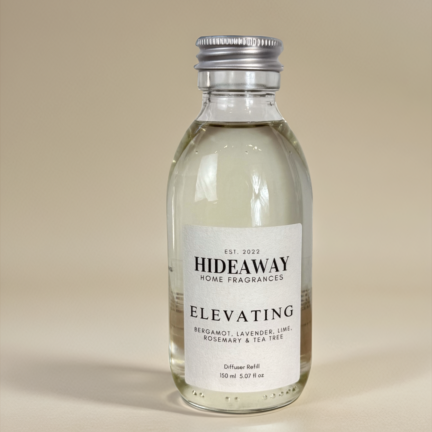 Elevating Reed Diffuser Refill with bergamot, lime, lavender, and rosemary – uplifting and revitalising aromatherapeutic scent – Hideaway Home Fragrances
