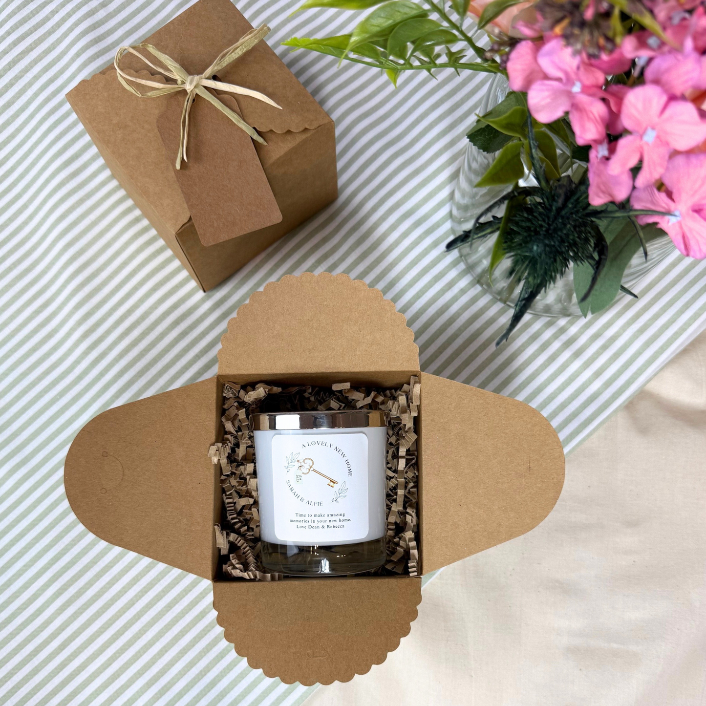 Luxury personalised candle gift to bring warmth and charm to a new home – Hideaway Home Fragrances
