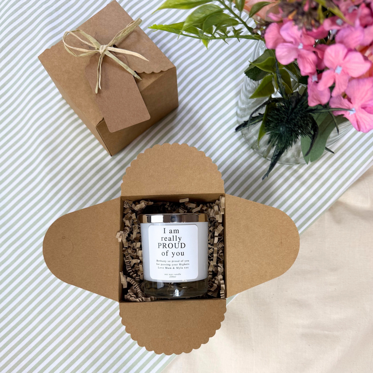 Unique custom congratulations candle gift to mark special achievements – Hideaway Home Fragrances