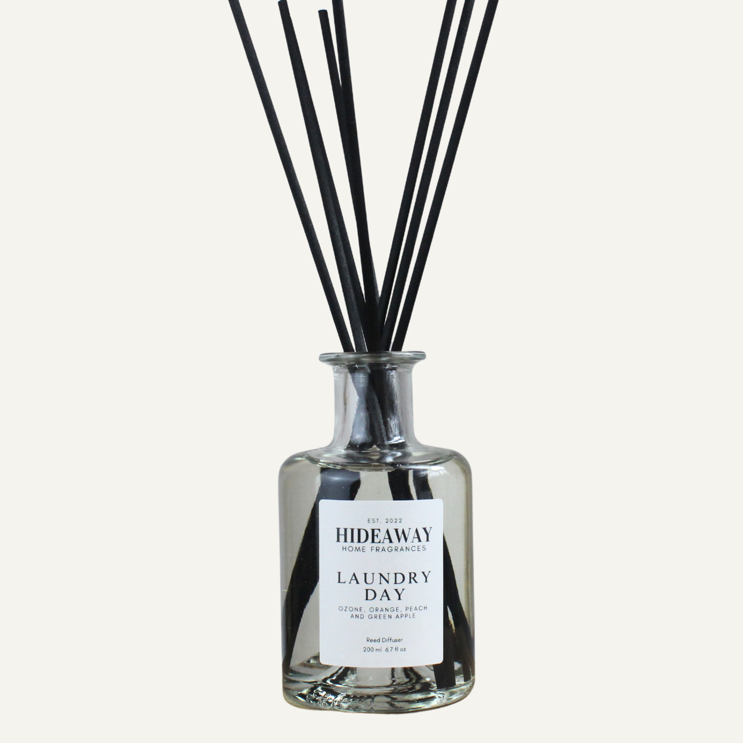 Laundry Day Reed Diffuser – Fresh Crisp Comforting Home Fragrance with Orange, Peach, and Green Apple | Hideaway Home Fragrances