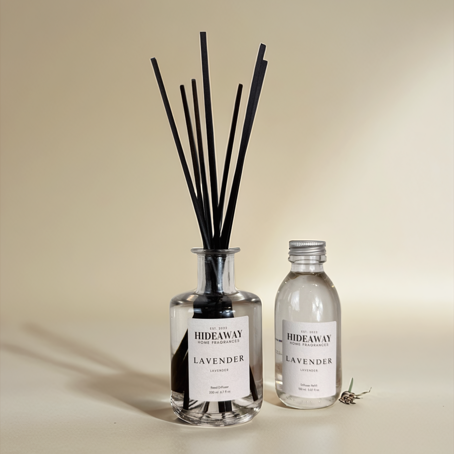 Restorative reed diffuser with pure English lavender for serene spaces – Hideaway Home Fragrances