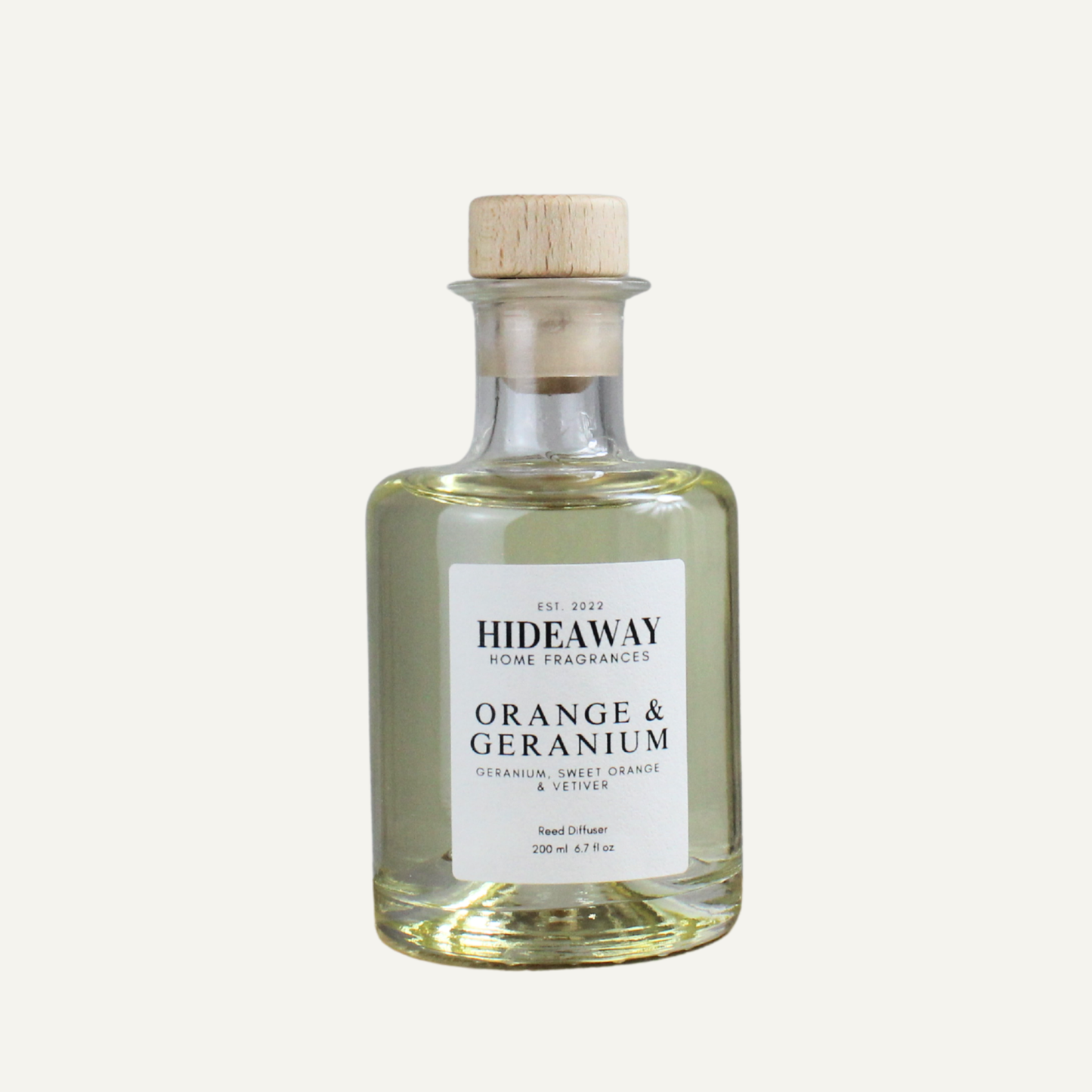 Luxury Orange and Geranium Diffuser – Bright Floral Grounding Aroma with Geranium and Earthy Vetiver | Hideaway Home Fragrances