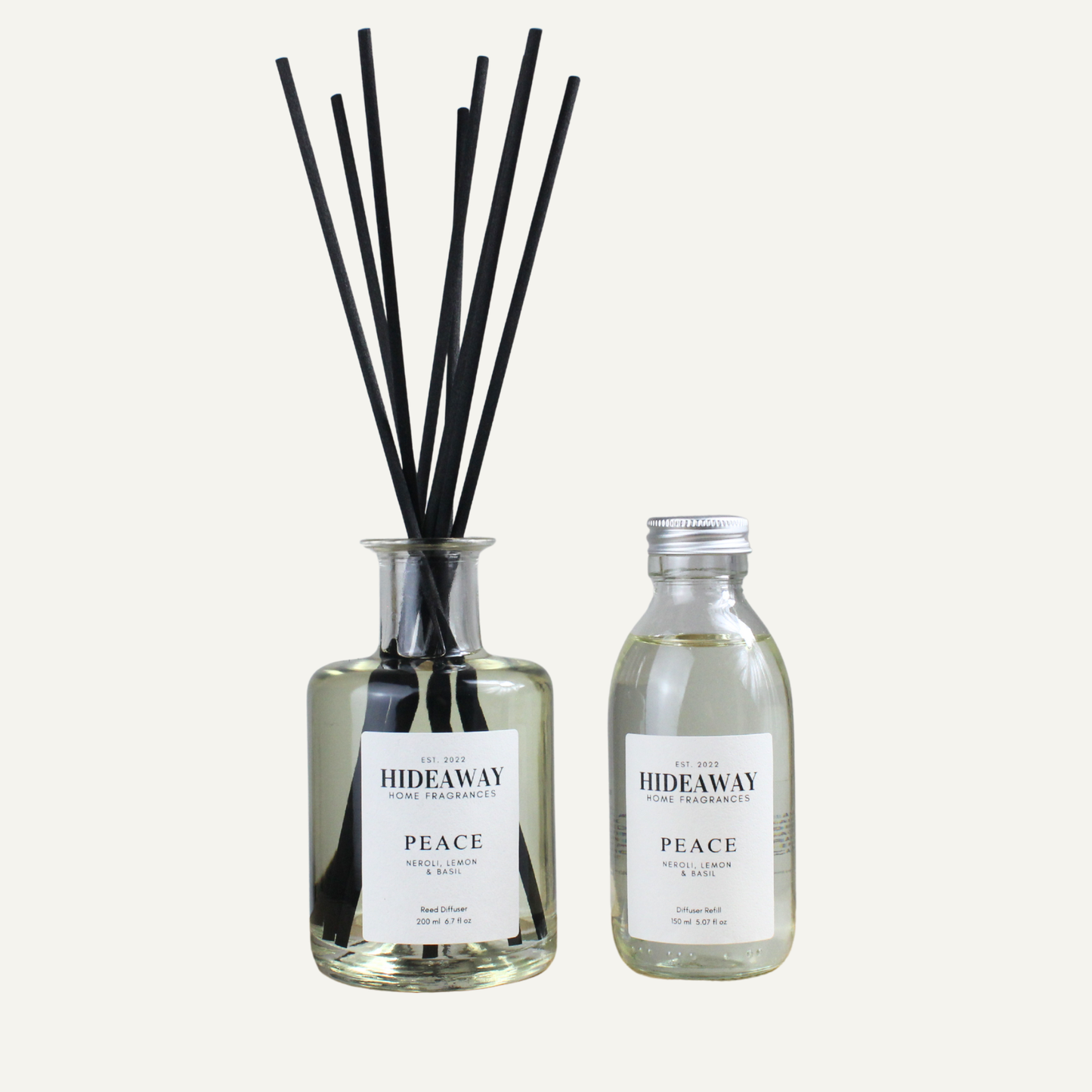 Uplifting Citrus Balancing Reed Diffuser Refill – Peace Blend with Lemon, Neroli, and Basil for Calm Spaces | Hideaway Home Fragrances