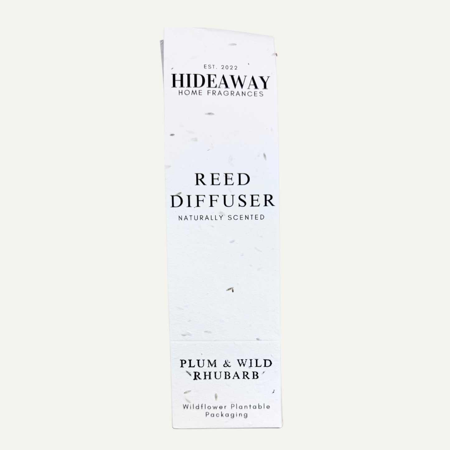 Reed Diffuser with wild flower seeded packaging - Hideaway Home Fragrances