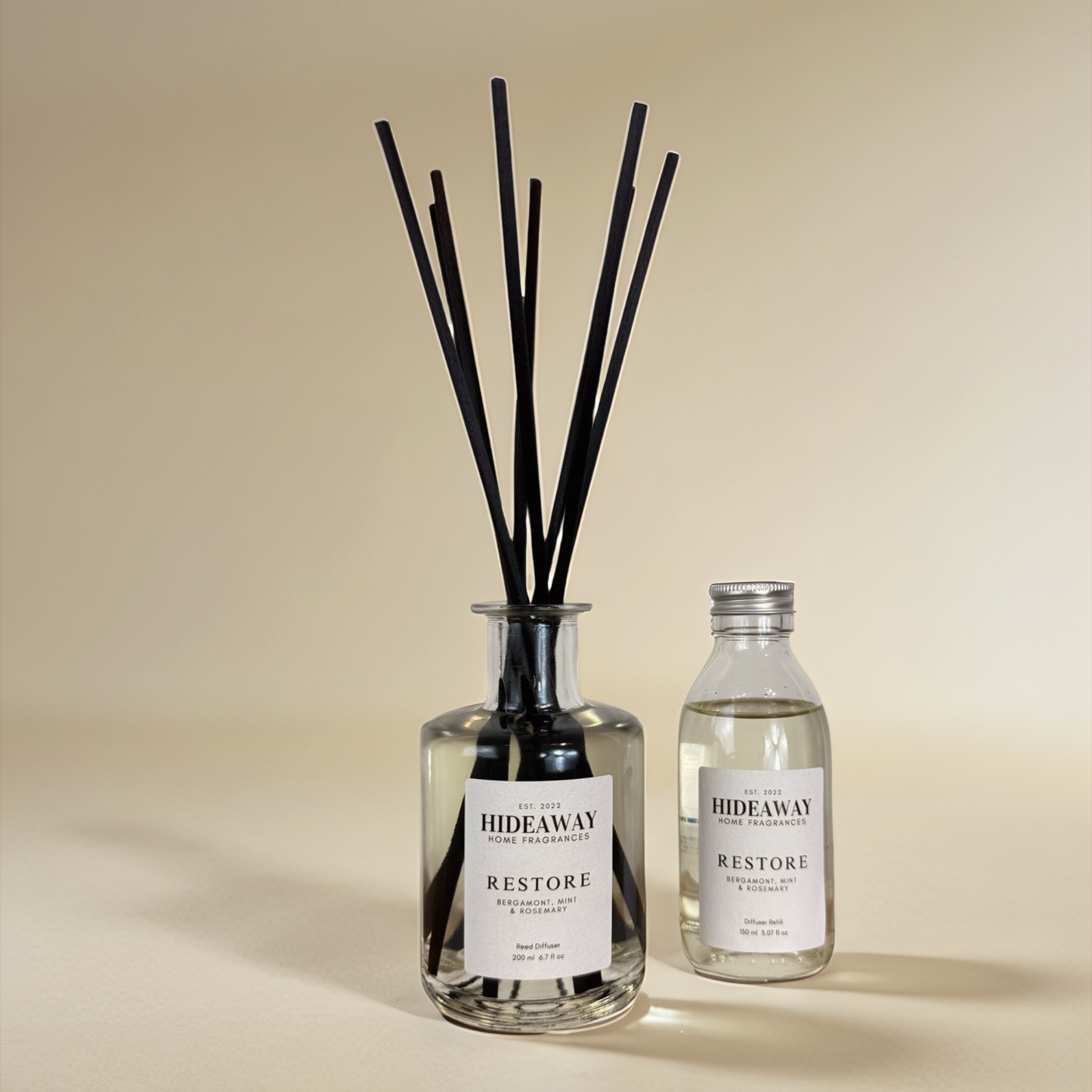 Uplifting reed diffuser for focus and calm with mint and rosemary – Hideaway Home Fragrances