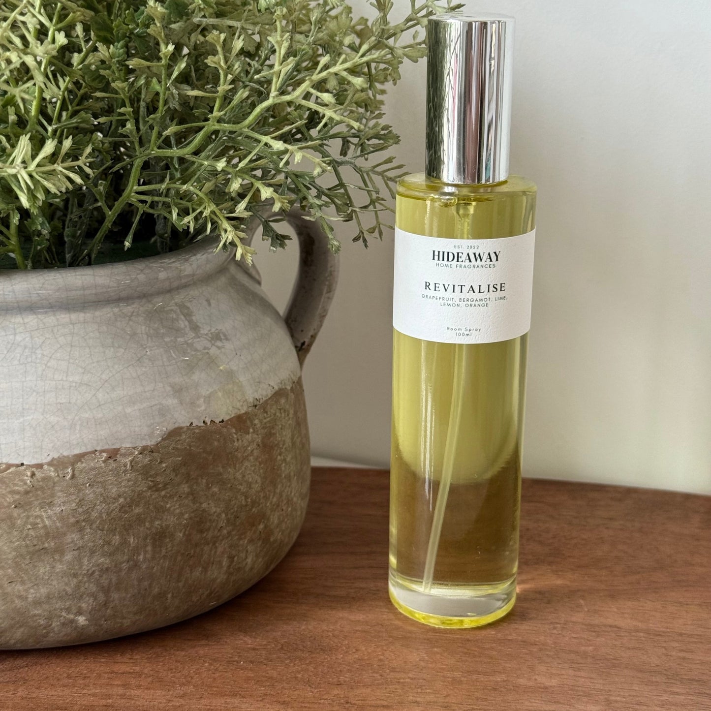 Mood-boosting essential oil room spray with bergamot and citrus - Hideaway Home Fragrances