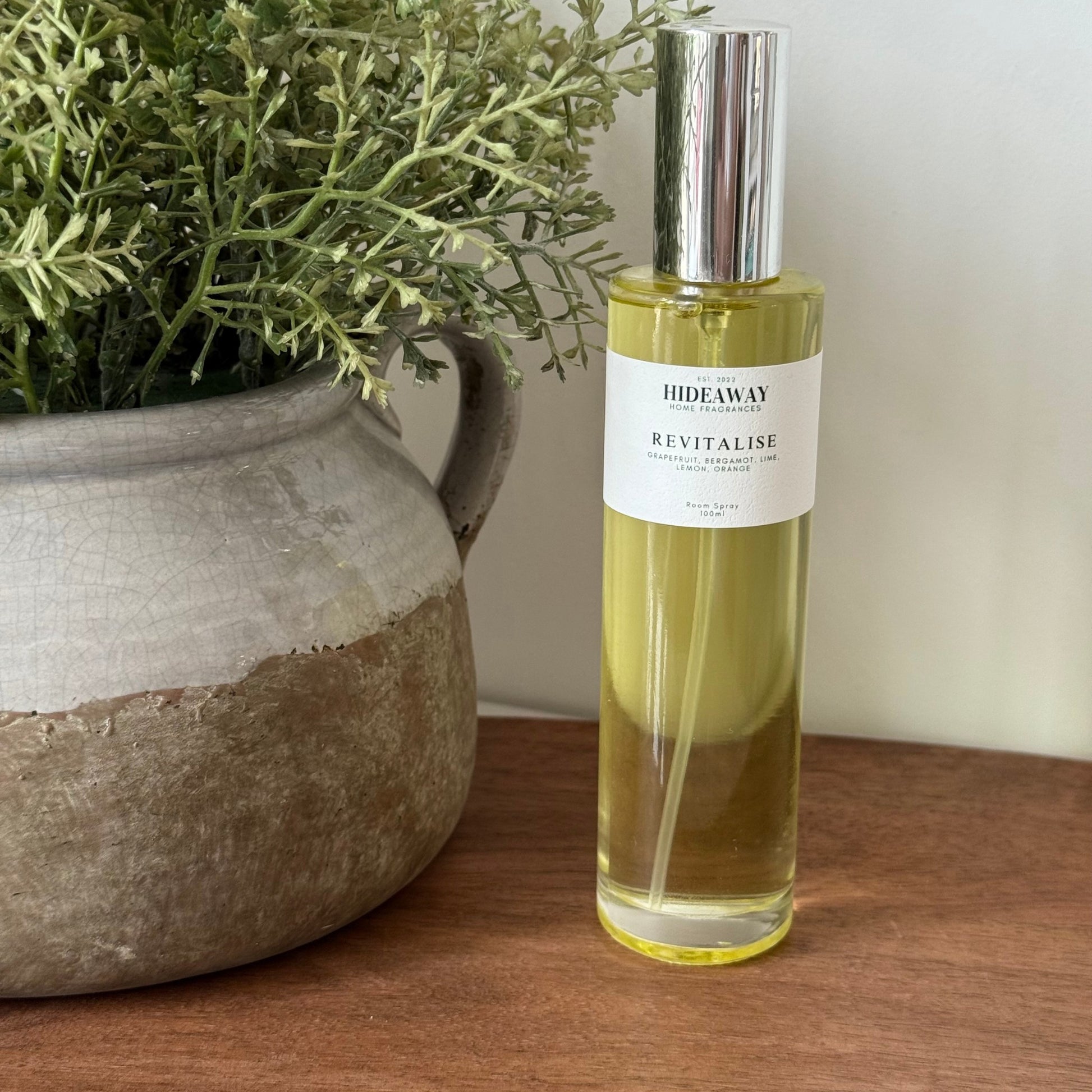 Mood-boosting essential oil room spray with bergamot and citrus - Hideaway Home Fragrances
