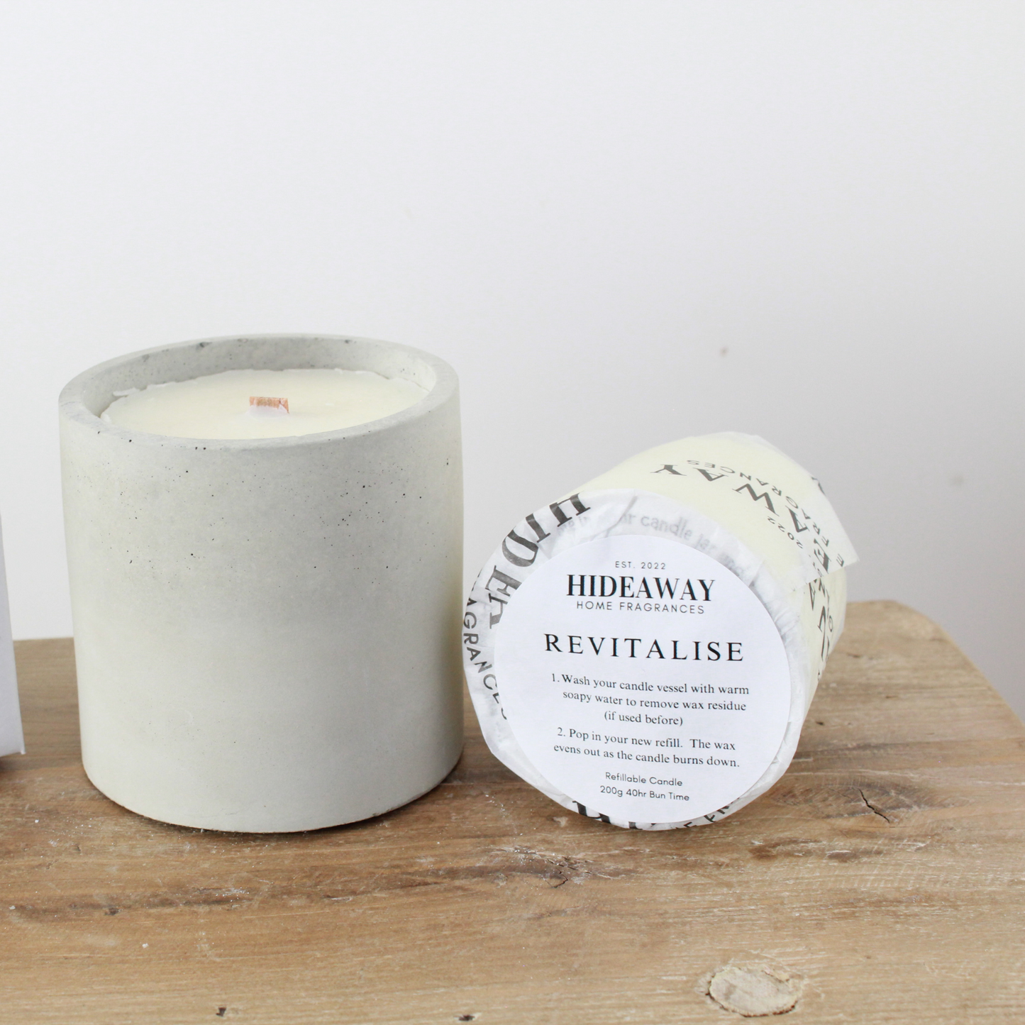 Refill for Revitalise Candle to awaken your senses and brighten your surroundings - Hideaway Home Fragrances