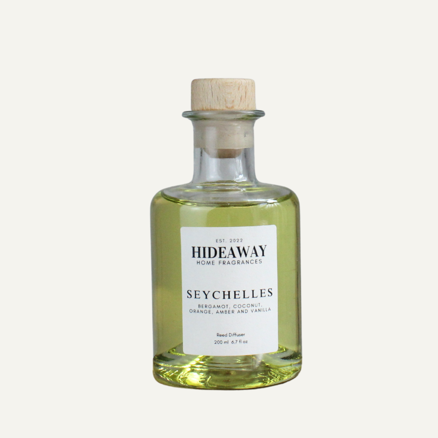 Luxury Seychelles Diffuser – Citrusy Tropical Soothing Aroma with Amber, Vanilla, and Almond | Hideaway Home Fragrances