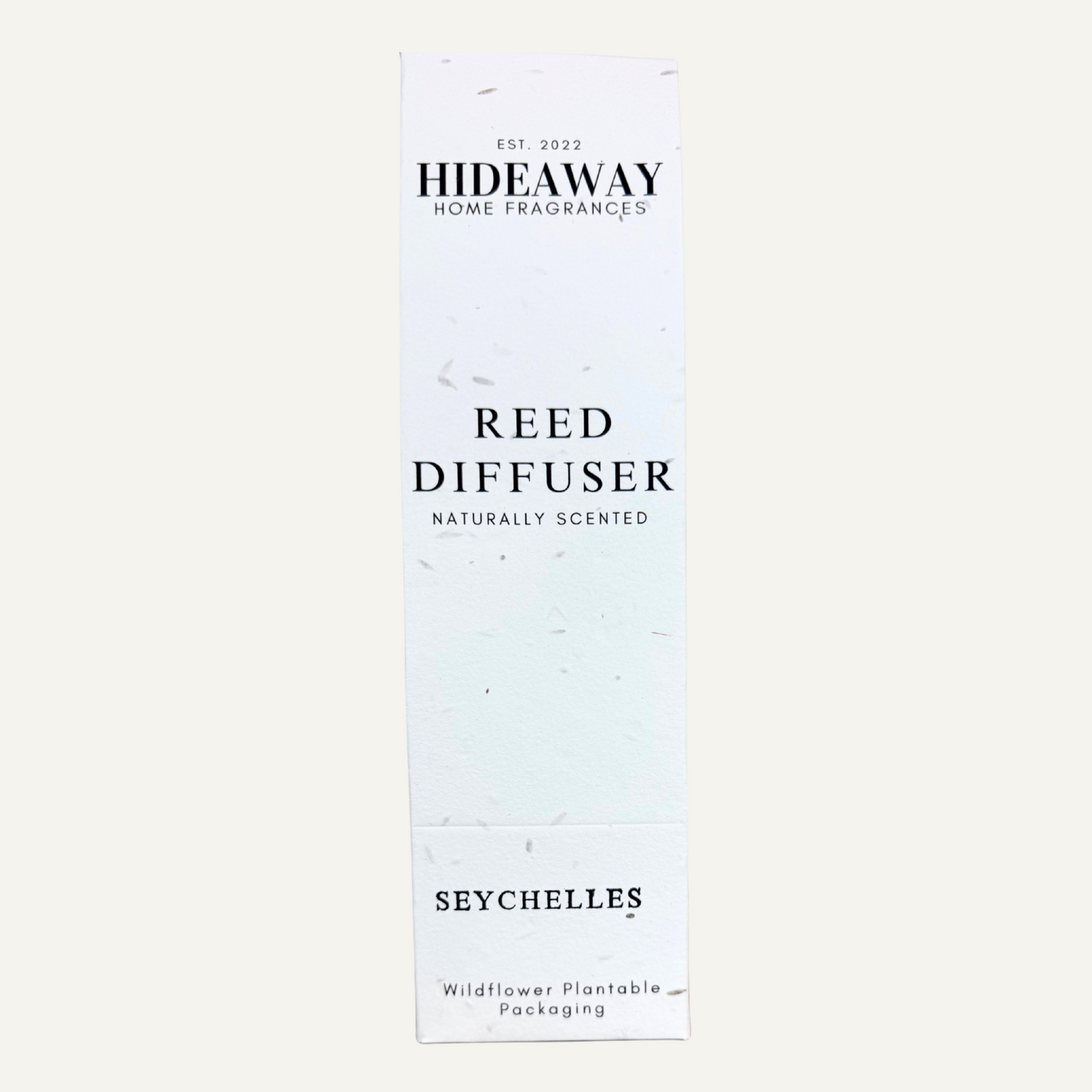 Escape to paradise with the Seychelles Reed Diffuser, featuring vibrant citrus and tropical fragrances - Hideaway Home Fragrances