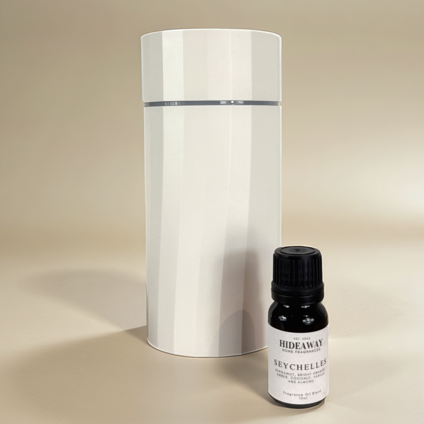 Citrusy and tropical Seychelles Fragrance Oil featuring vanilla, almond, and coconut for a calming, exotic aroma — Hideaway Home Fragrances