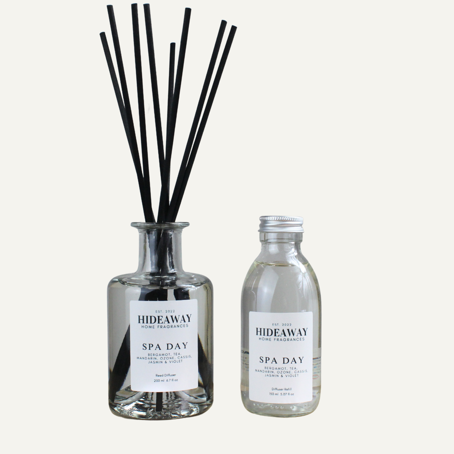 Fresh Herbal Calming Reed Diffuser Refill – Spa Day Blend with Thyme, Lilac, and Soothing Woods | Hideaway Home Fragrances
