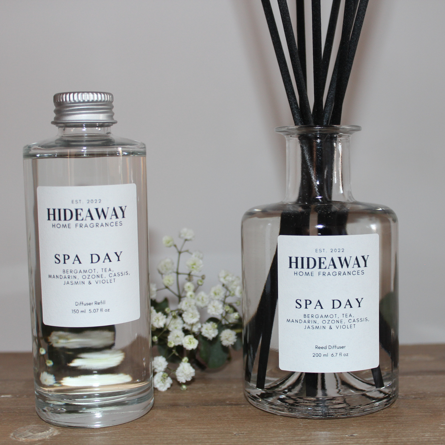 Luxury diffuser featuring sea air, eucalyptus, and thyme blend - Hideaway Home Fragrances