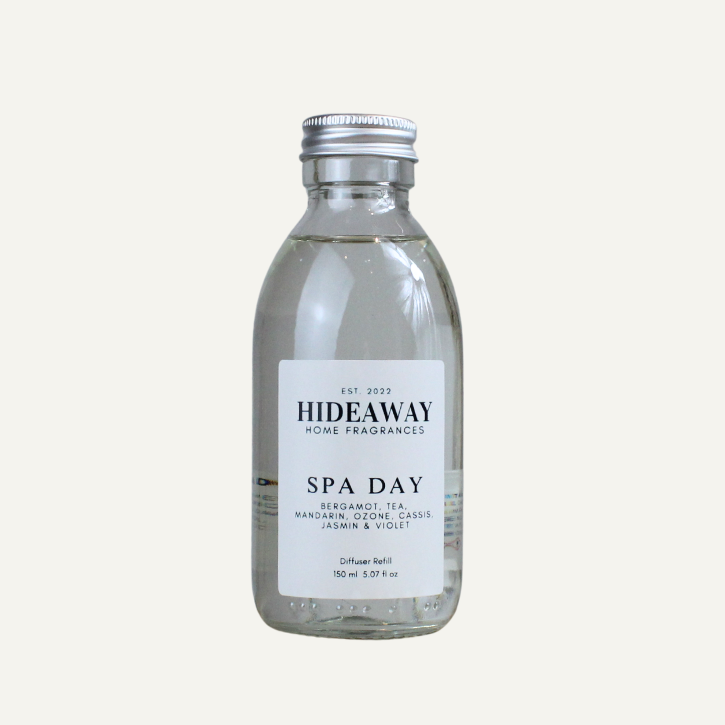 Luxury Spa Day Diffuser Refill – Fresh Herbal Calming Aroma with Rose, Jasmine, and Amber | Hideaway Home Fragrances