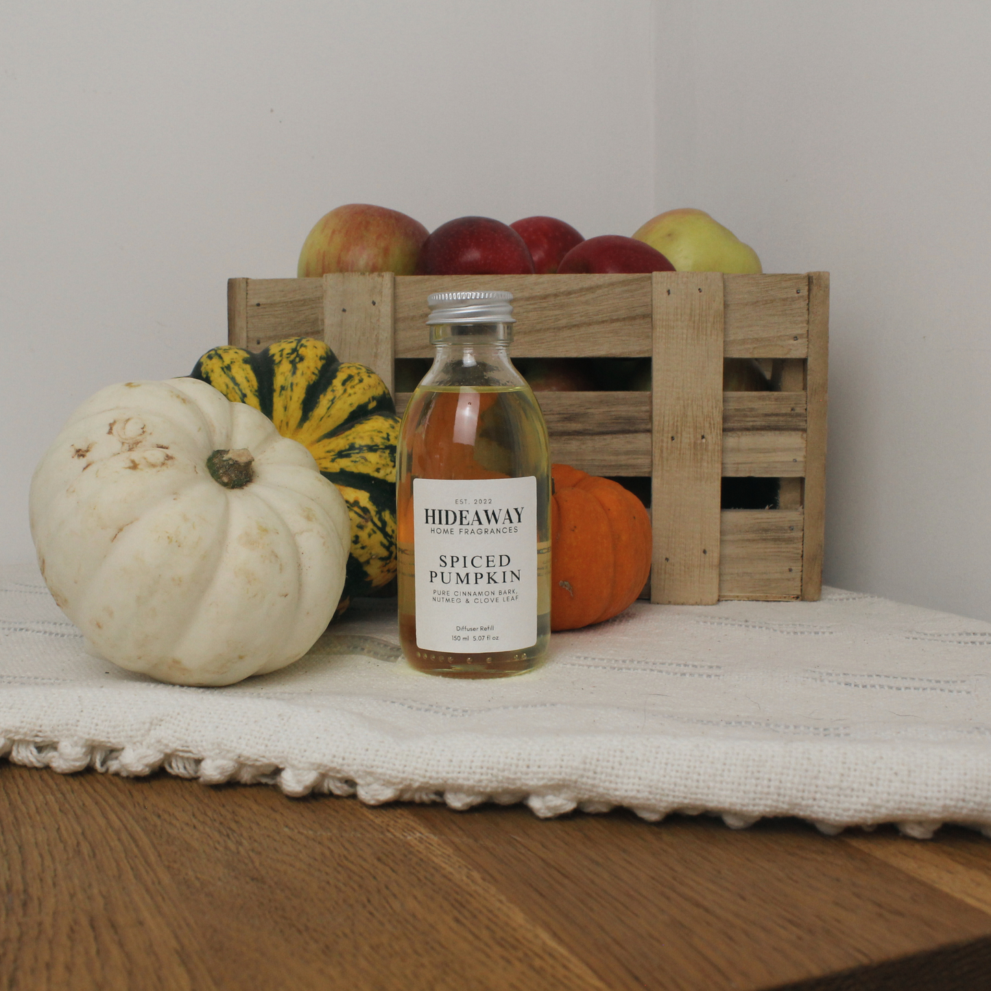 Autumnal Spiced Pumpkin Reed Diffuser Refill with Cozy Clove and Nutmeg Scent – Hideaway Home Fragrances