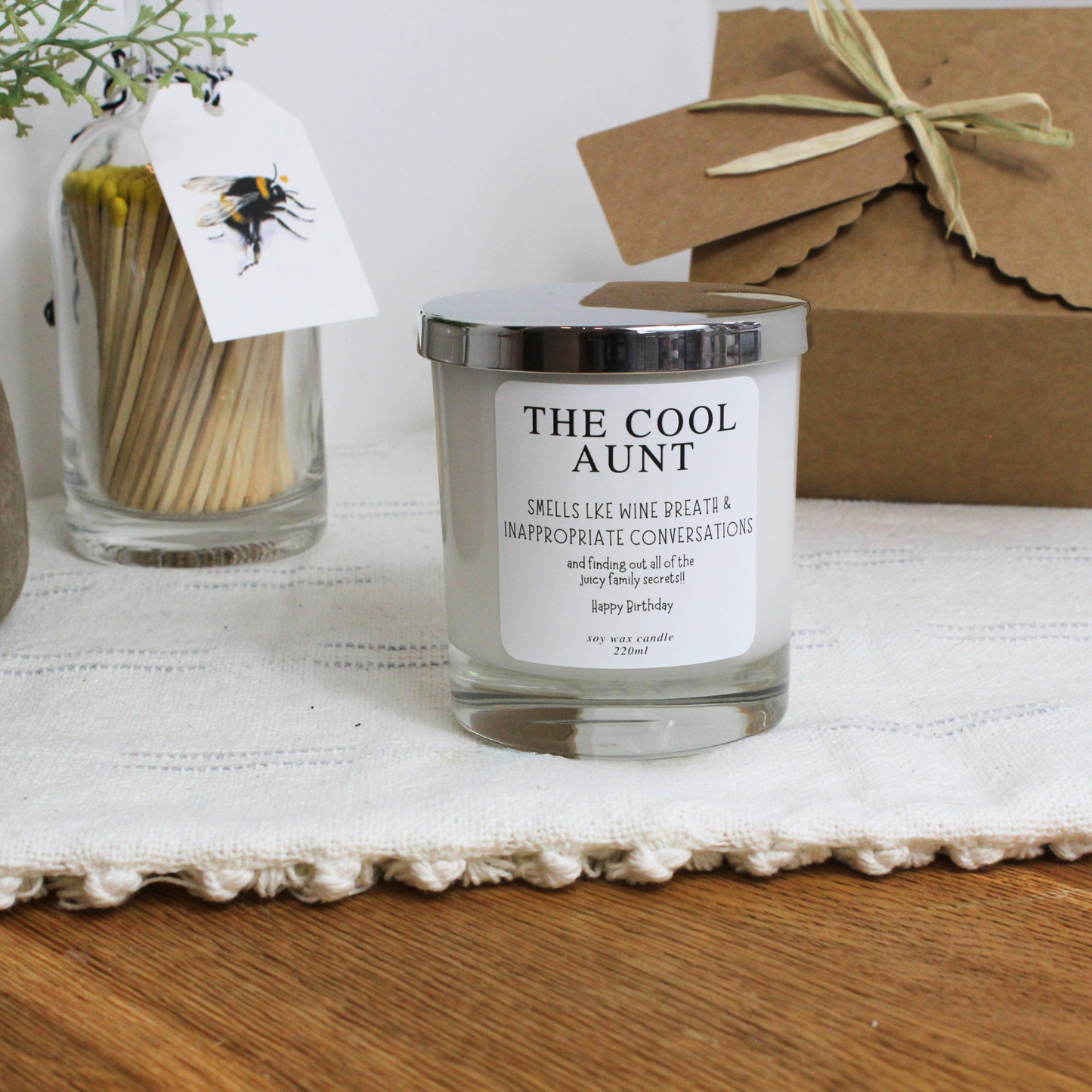 Luxury hand-poured funny birthday candle gift for the cool aunt – Hideaway Home Fragrances