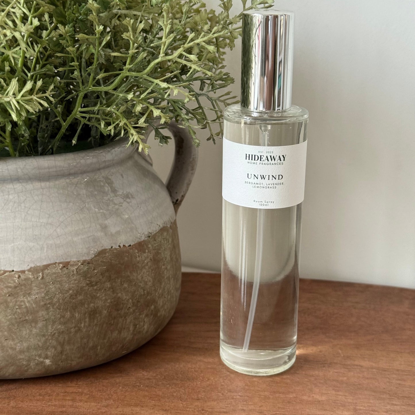 Refreshing essential oil room spray with citrus and herbal notes - Hideaway Home Fragrances