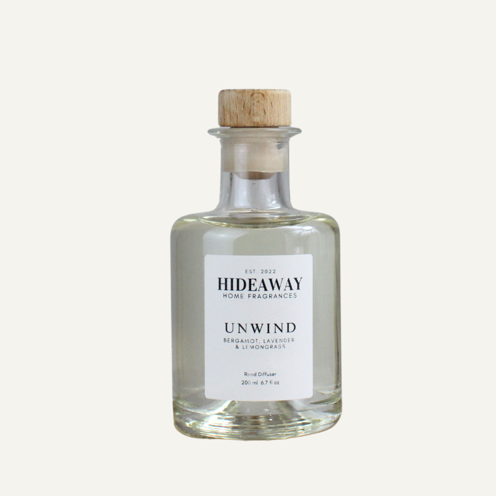 Luxury Unwind Diffuser – Refreshing Calming Uplifting Aroma with Essential Oils for Mind and Mood | Hideaway Home Fragrances