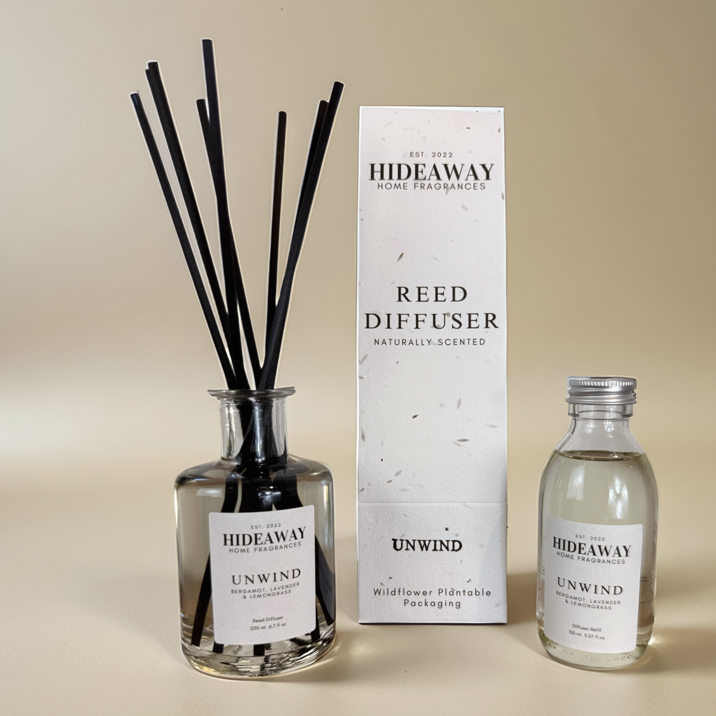 Refreshing reed diffuser with citrus and floral essential oils – Hideaway Home Fragrances