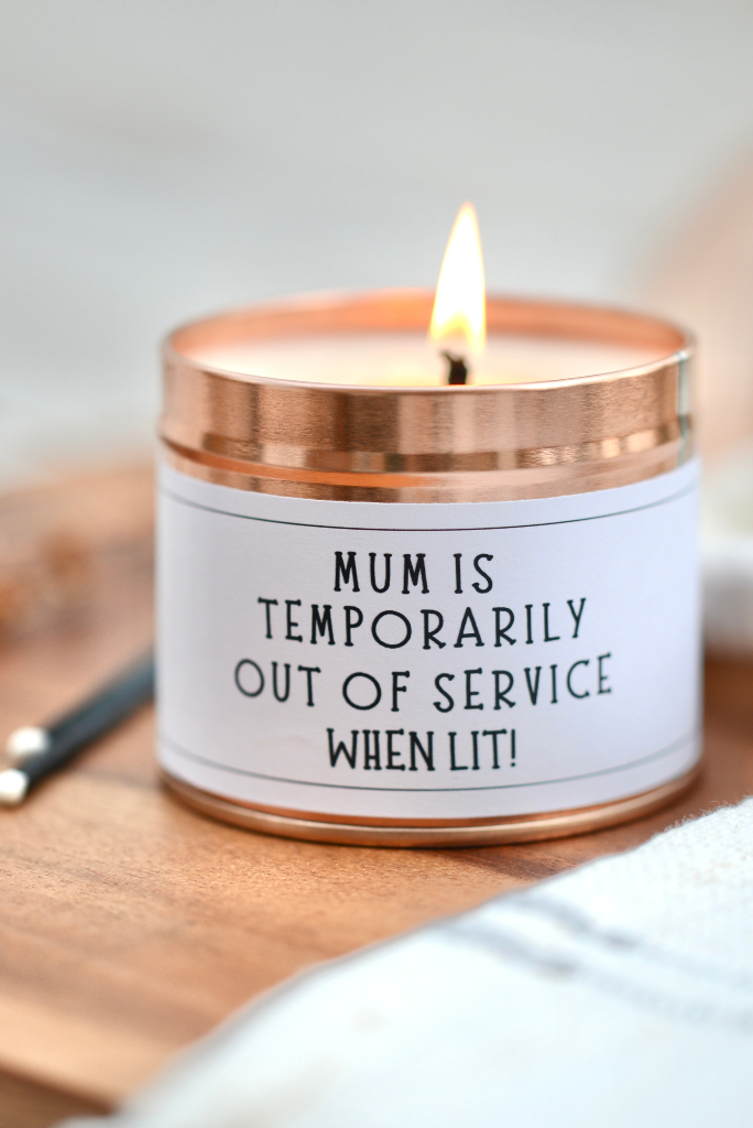 Mom is temporarily out of service Candle, Funny