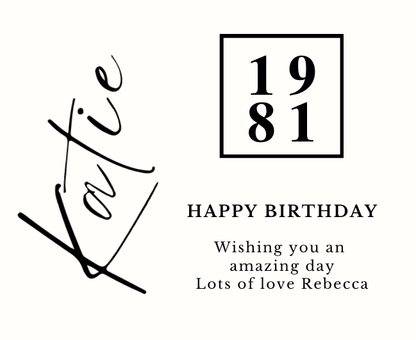 Close up of personalised birthday milestone luxury reed diffuser elegant gift for men or women - Hideaway Home Fragrances