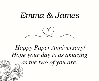Close up of personalised first anniversary luxury reed diffuser gift for couples - Hideaway Home Fragrances