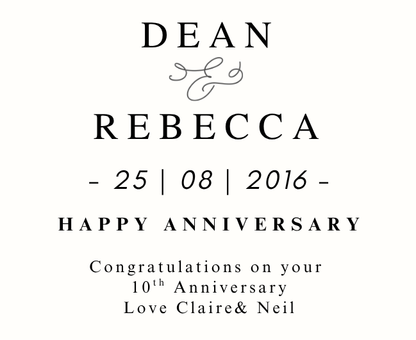 Close up of personalised date luxury reed diffuser anniversary gift for couples - Hideaway Home Fragrances