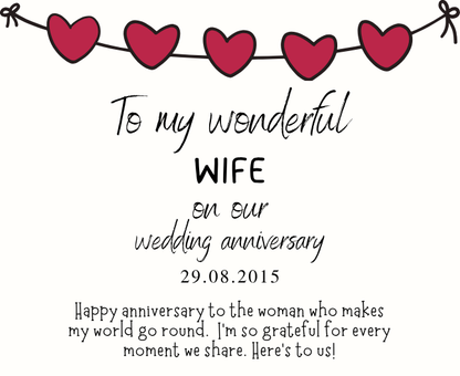 Close up of personalised tribute to your love luxury reed diffuser anniversary gift for couples - Hideaway Home Fragrances