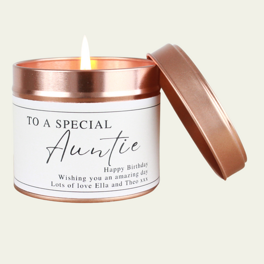 A Special Auntie Birthday Gift Candle - Hideaway Home Fragrances