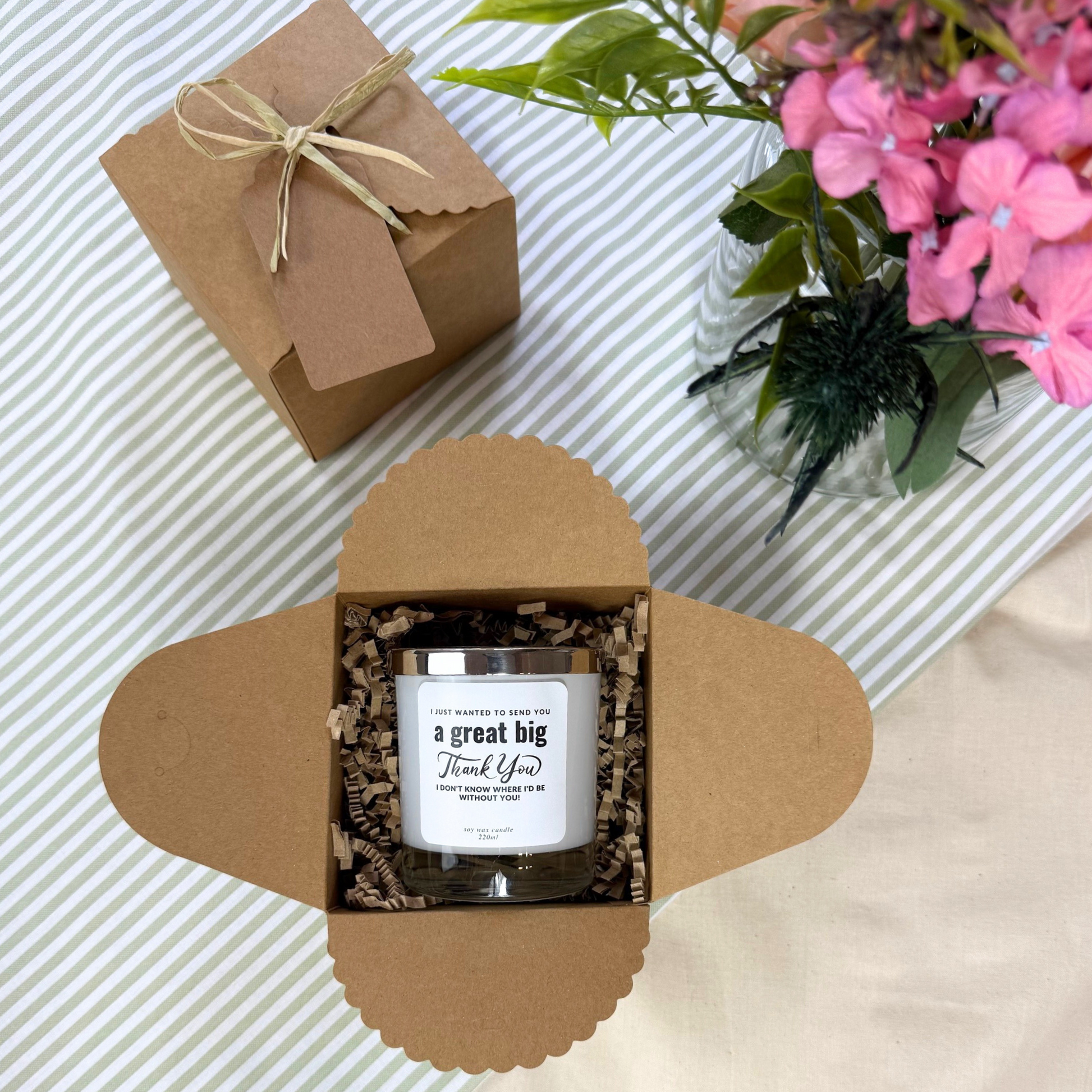 Appreciation Candle Gift – A Great Big Thank You Personalised Keepsake by Hideaway Home Fragrances