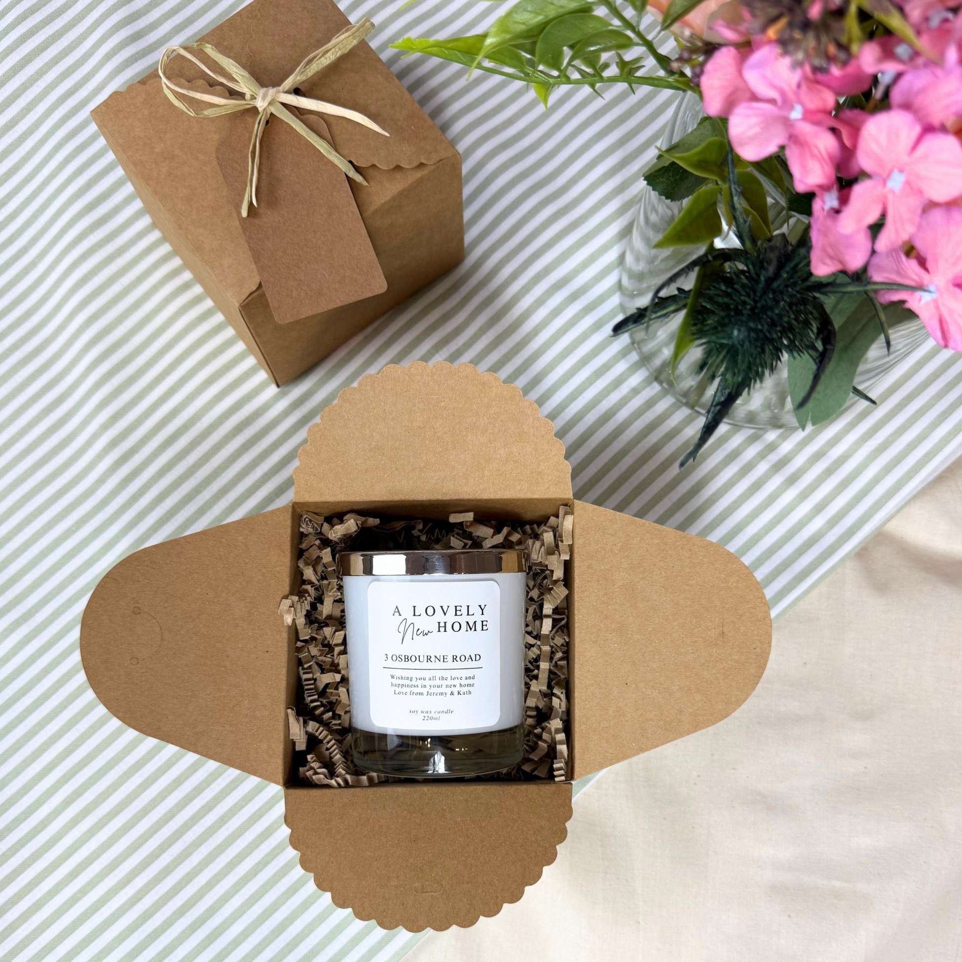 Thoughtful keepsake candle with custom note for new homeowners – Hideaway Home Fragrances
