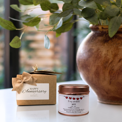 Custom tribute to your love wedding anniversary candle gift with personalized date - Hideaway Home Fragrances