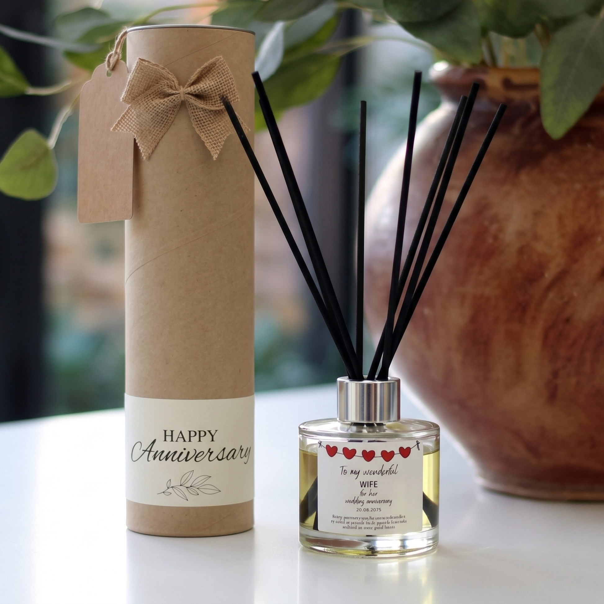 Personalised tribute to your love candle and reed diffuser keepsake gift set ready to give - Hideaway Home Fragrances