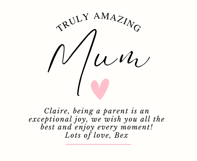 Luxury personalized postpartum pamper gift set with a celebratory new mother tribute candle and reed diffuser, elegantly boxed by Hideaway Home Fragrances.