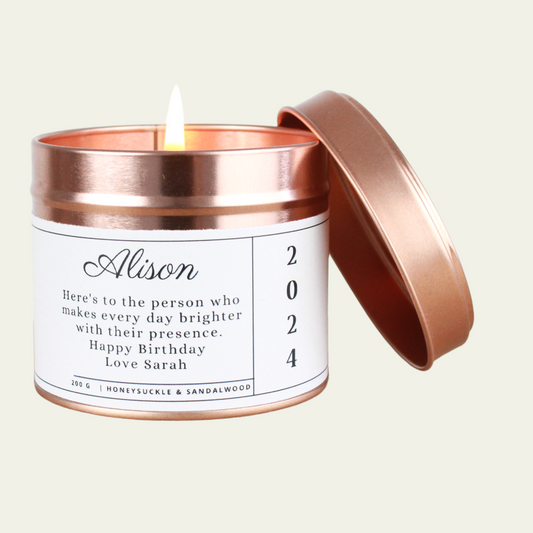 Any Age Birthday Personalised Gift Candle - Hideaway Home Fragrances