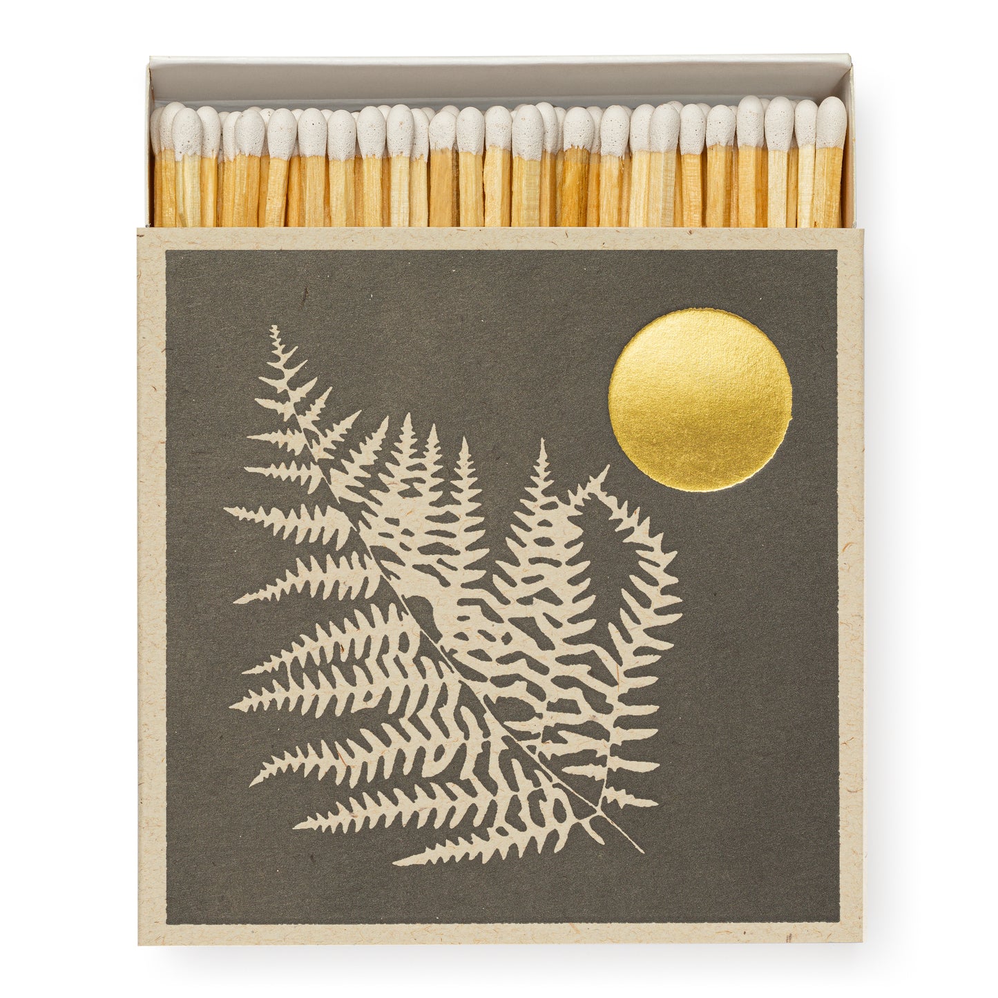 Luxury matchbox featuring fern design and gold accents, by Real Fun, Wow! - Hideaway Home Fragrances