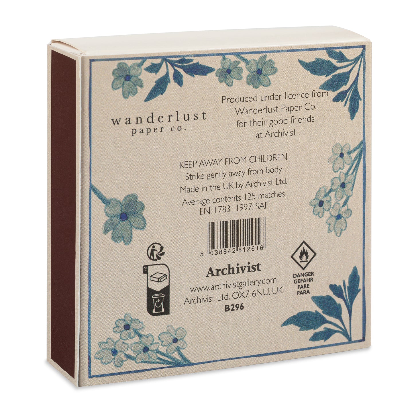 Luxury matchbox inspired by Wanderlust Paper Co’s Flora range - Hideaway Home Fragrances