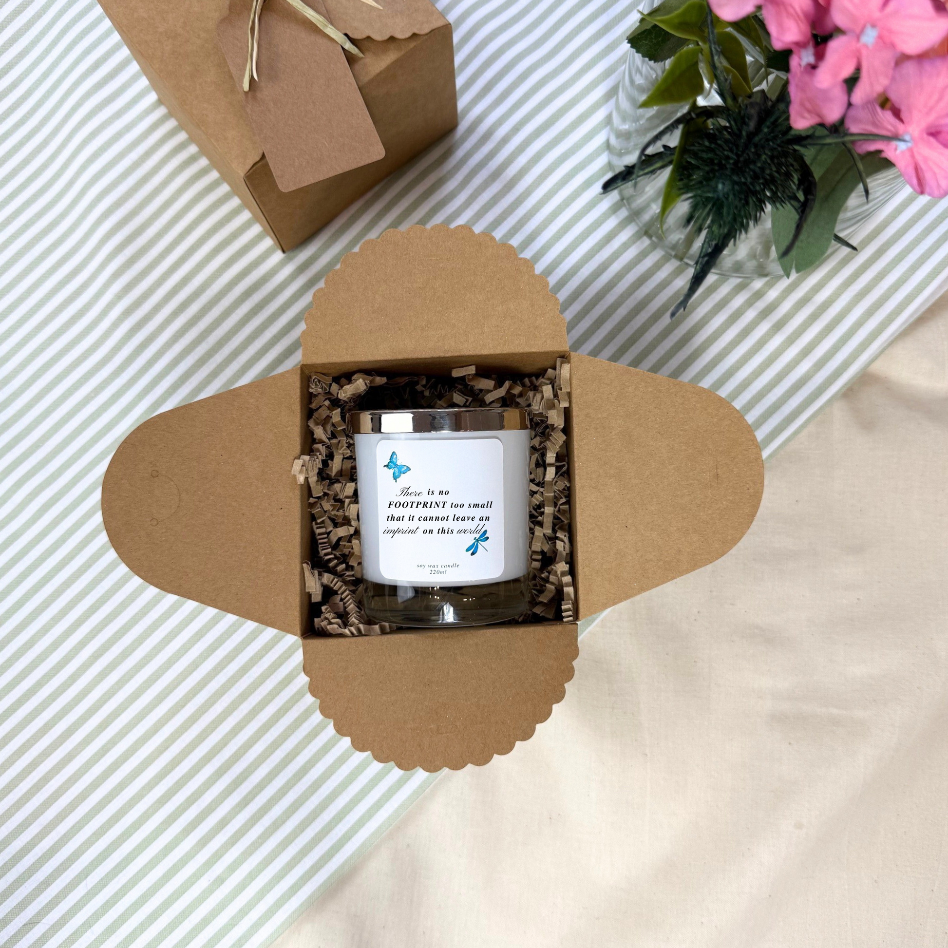 Elegant sympathy candle to honour and remember a precious little one – Hideaway Home Fragrances