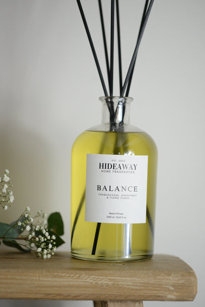 Large Balance Reed Diffuser for a calming, focused atmosphere - Hideaway Home Fragrances