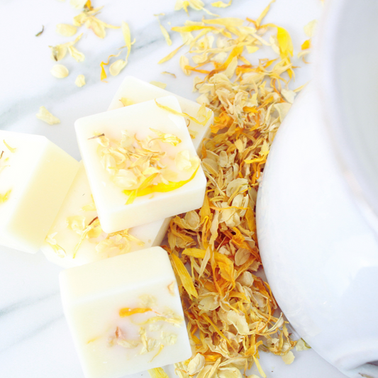 Six large Lime, Basil & Mandarin soy wax melts with fresh, uplifting, and invigorating notes of lime, mandarin, and basil – Hideaway Home Fragrances