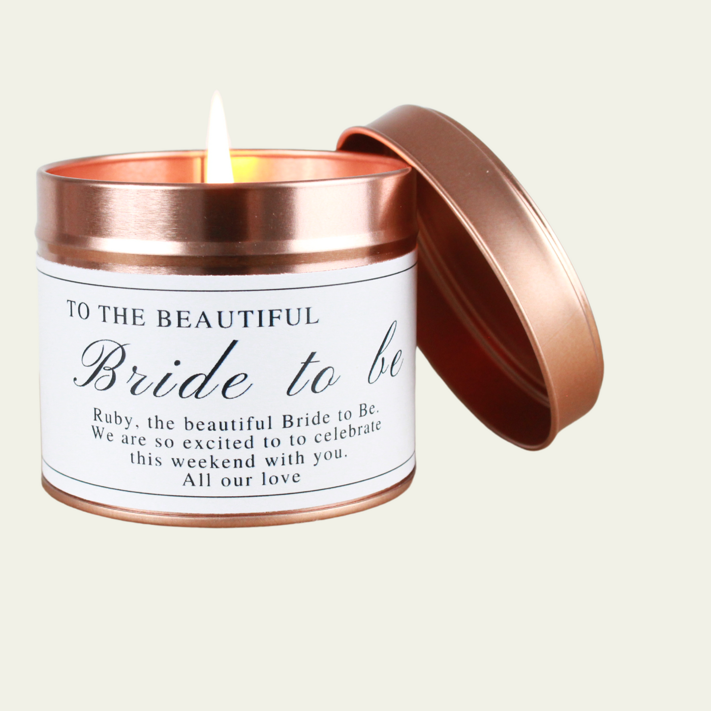 Bride to Be Gift Personalised Candle - Hideaway Home Fragrances