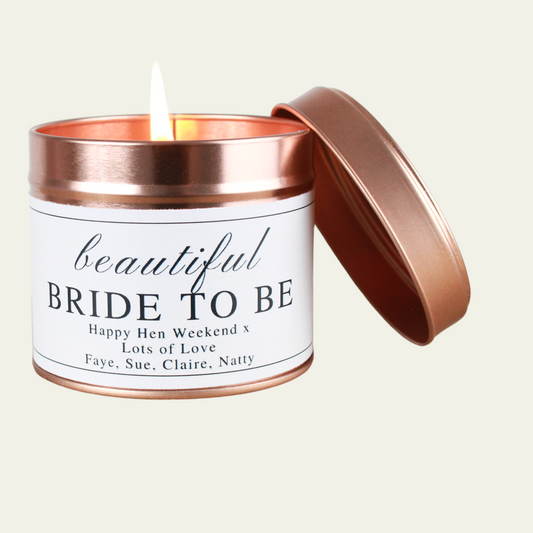 Beautiful Bride to Be Personalised Candle Gift - Hideaway Home Fragrances