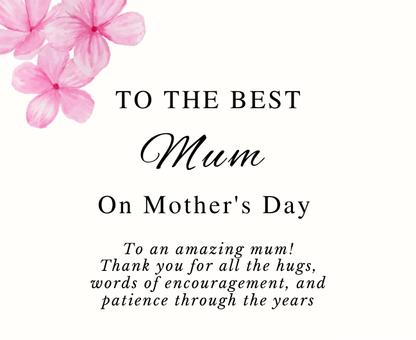 Luxury personalized mother pamper gift set with a sentimental best mom tribute home fragrance candle and reed diffuser, elegantly boxed by Hideaway Home Fragrances.