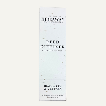 Black Fig & Vetiver diffuser inspired by nature with rich, green fragrance layers - Hideaway Home Fragrances